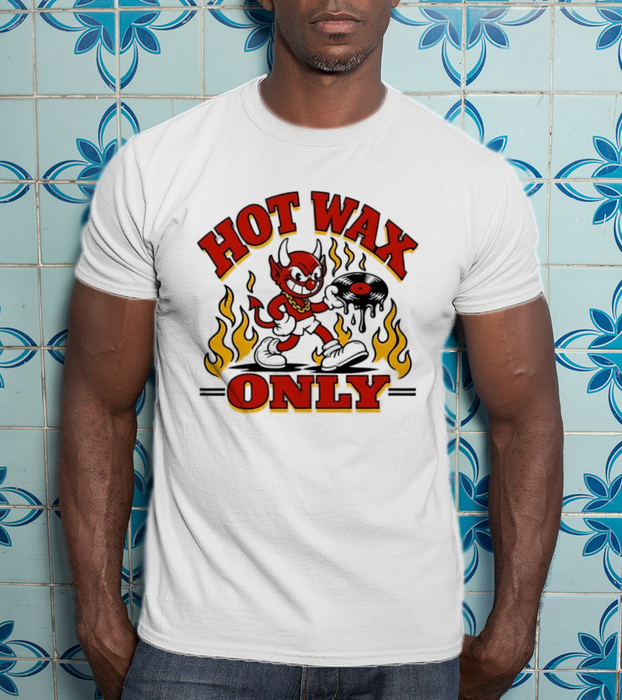 Hot Wax Only Devil Vinyl Record Music DJ T-Shirt
