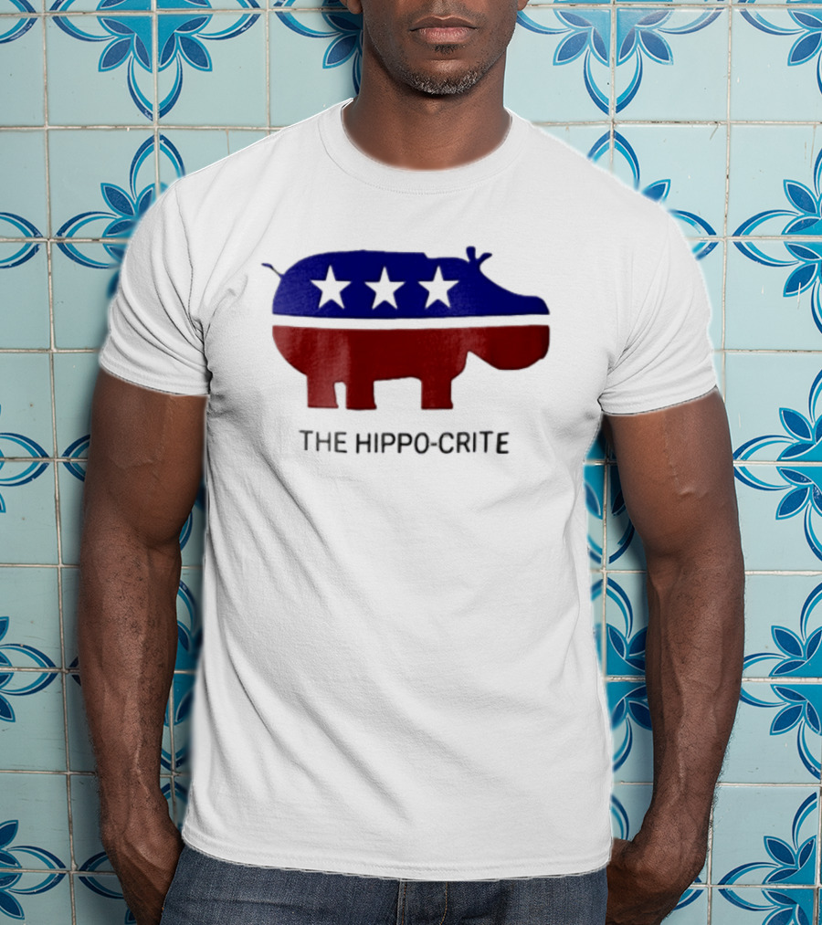 The Hippo Crite Hippo Red White Blue Stars T-Shirt