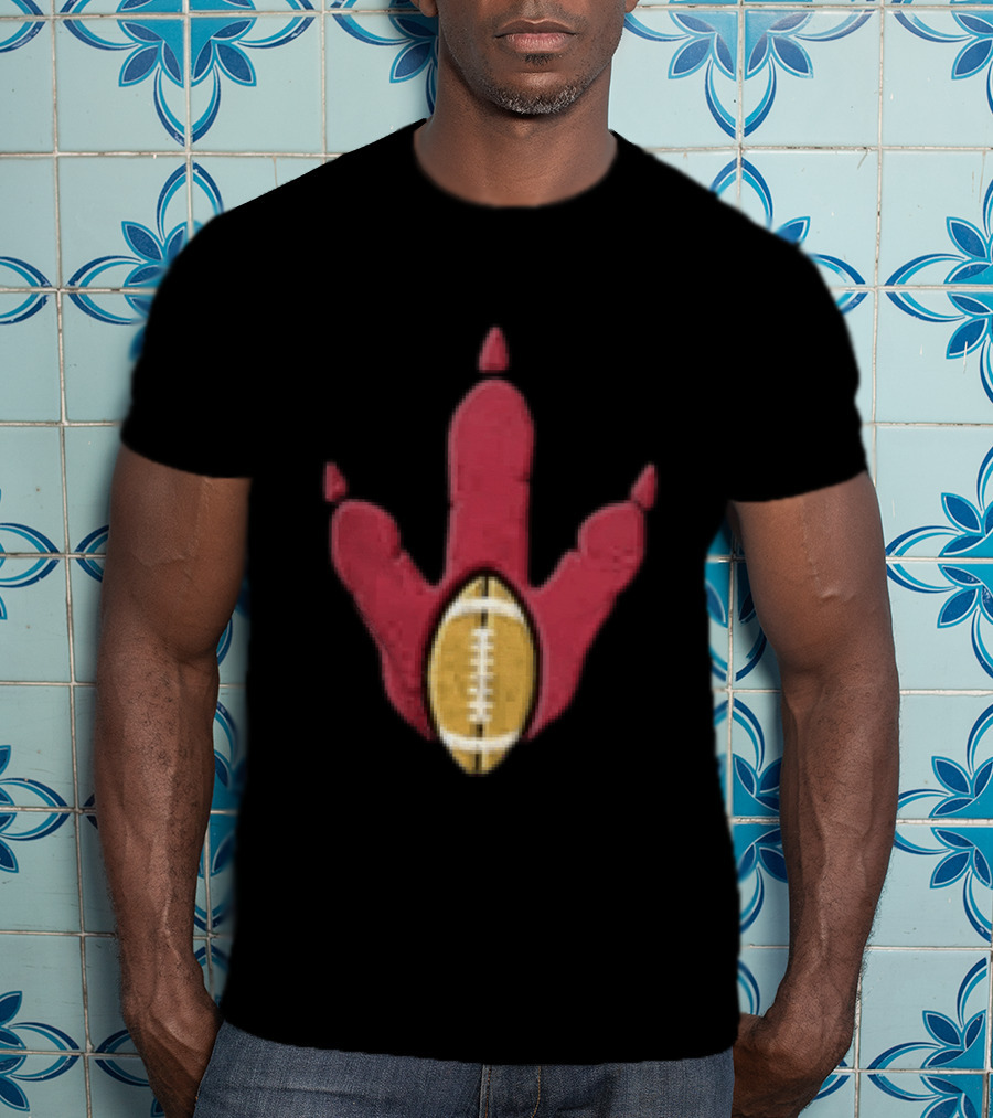 Arizona Cardinals Tyrannosaurus Rex Football Paw Print T-Shirt