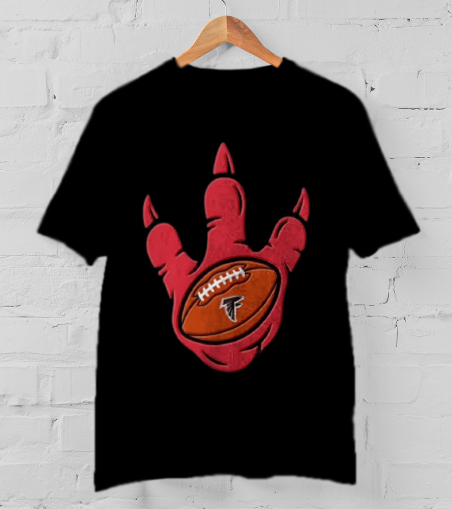 Atlanta Falcons Dinosaur Football Claw Mark With Logo Football T-Shirt