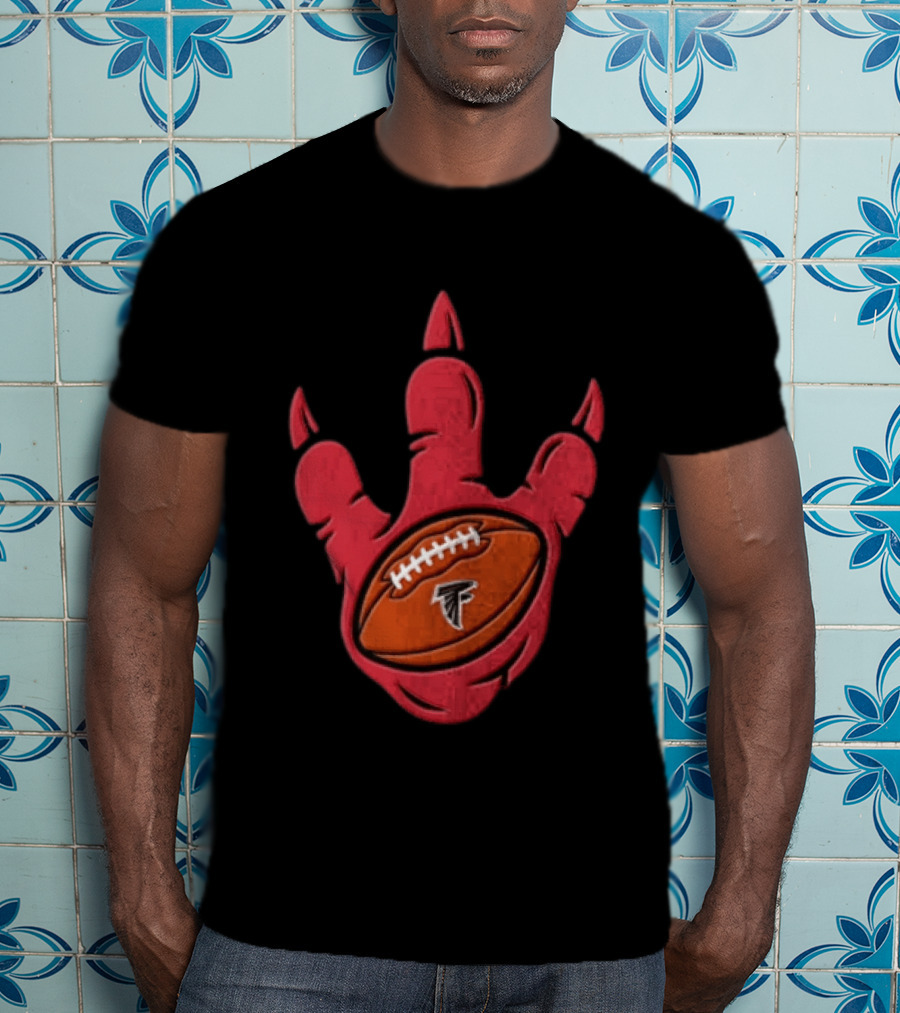 Atlanta Falcons Dinosaur Football Claw Mark With Logo Football T-Shirt