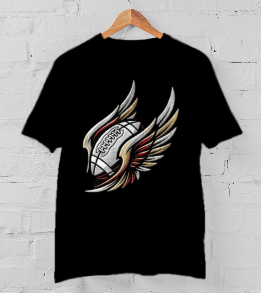Atlanta Falcons Winged Football Eagle Stadium Lightning T-Shirt
