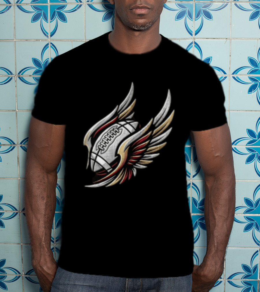Atlanta Falcons Winged Football Eagle Stadium Lightning T-Shirt