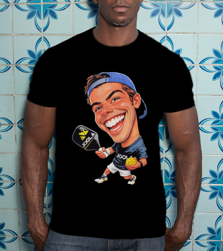 Ben Johns Pickleball Caricature Joola Paddle Cap T-Shirt