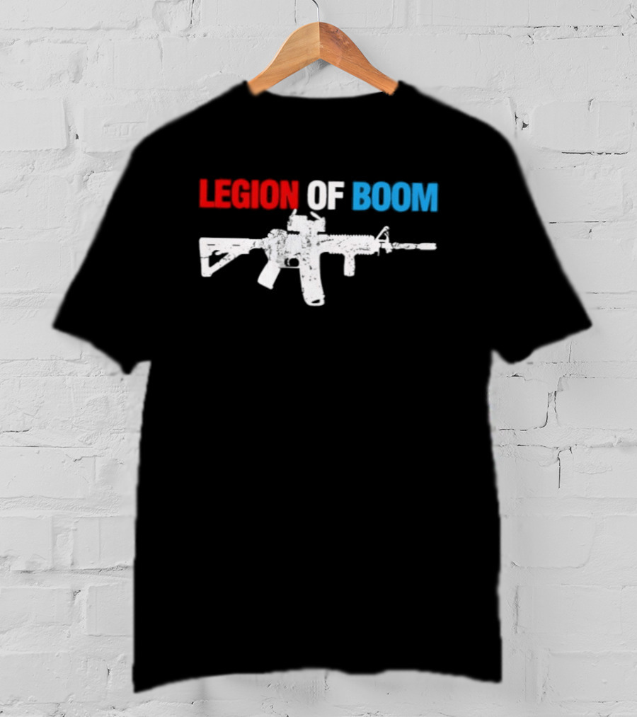 Legion Of Boom Rifle Graphic Red White Blue T-Shirt