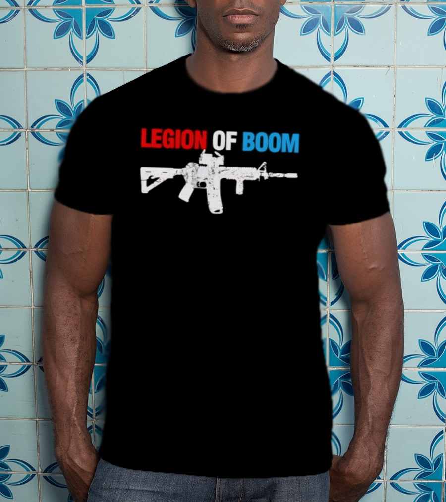 Legion Of Boom Rifle Graphic Red White Blue T-Shirt
