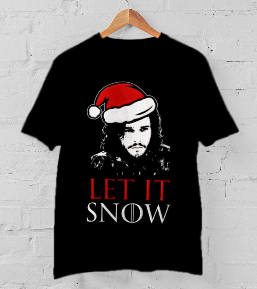 LET It Snow Christmas Jon Snow Game Of Thrones Santa Hat T-Shirt