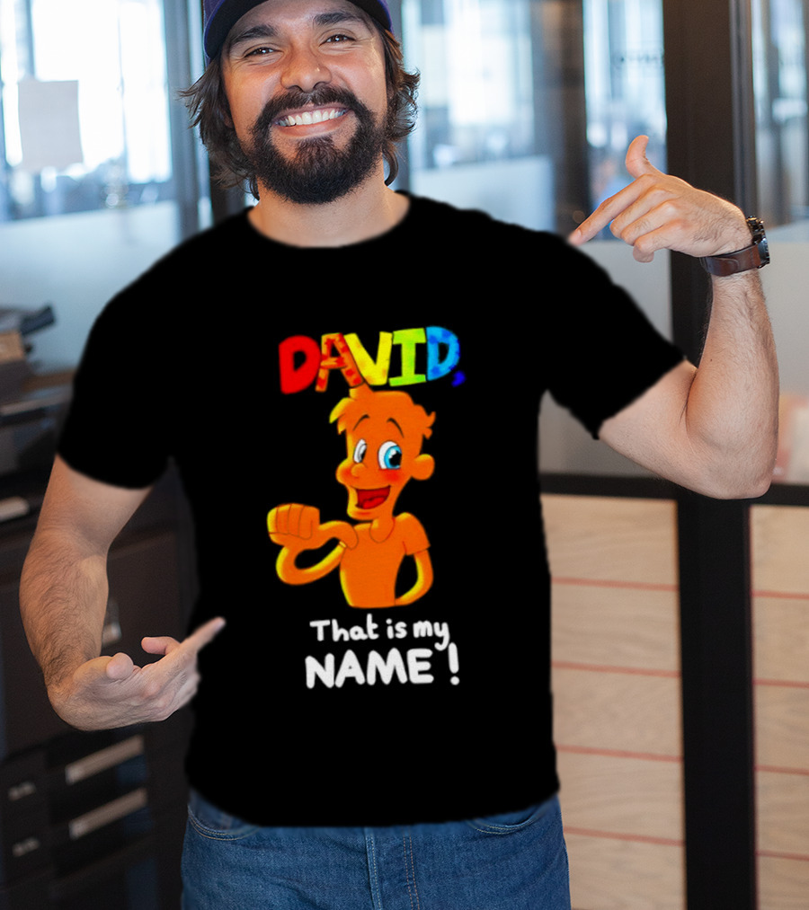 DAVID That Is My Name Bright Cartoon T-Shirt