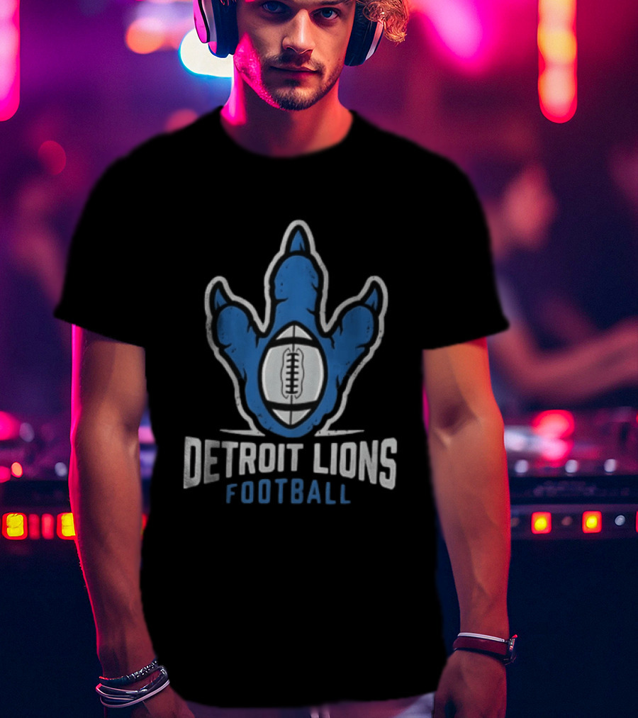 Detroit Lions Football Claw Print 1930 Jameson Williams Big Roars Sore Defense T-Shirt