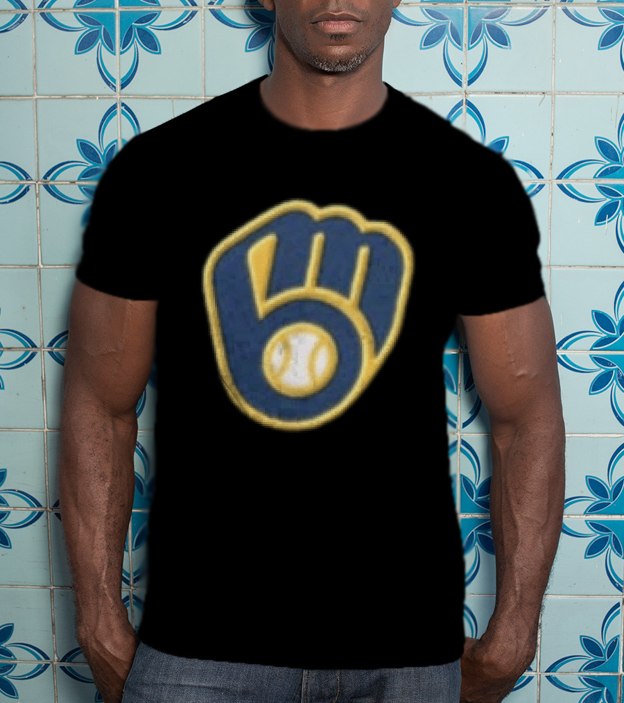 Men's Black Milwaukee Brewers Retro Mitt Symbol In Good Graces T-Shirt