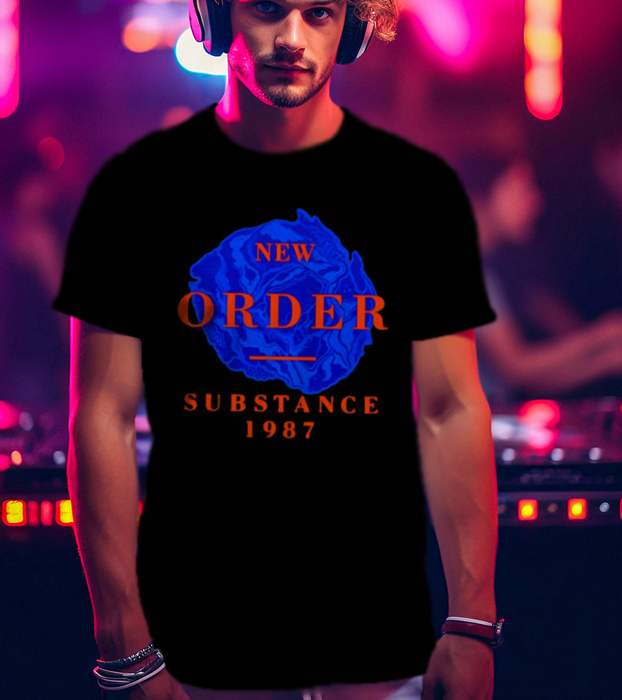 New Order Substance 1987 Blue Marbled T-Shirt