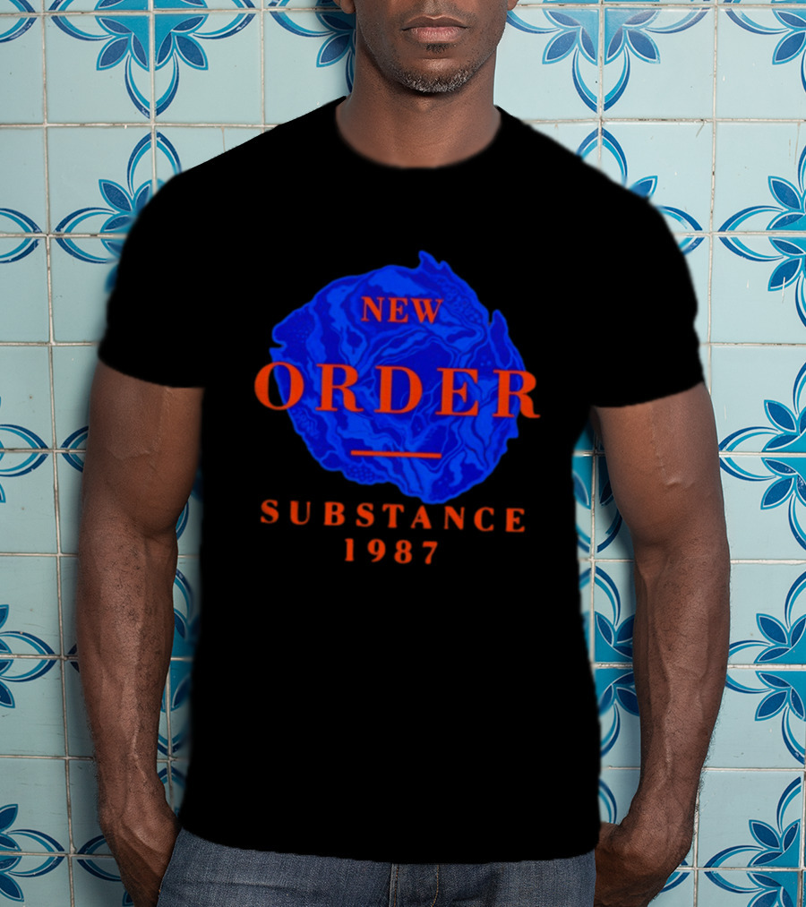 New Order Substance 1987 Blue Marbled T-Shirt