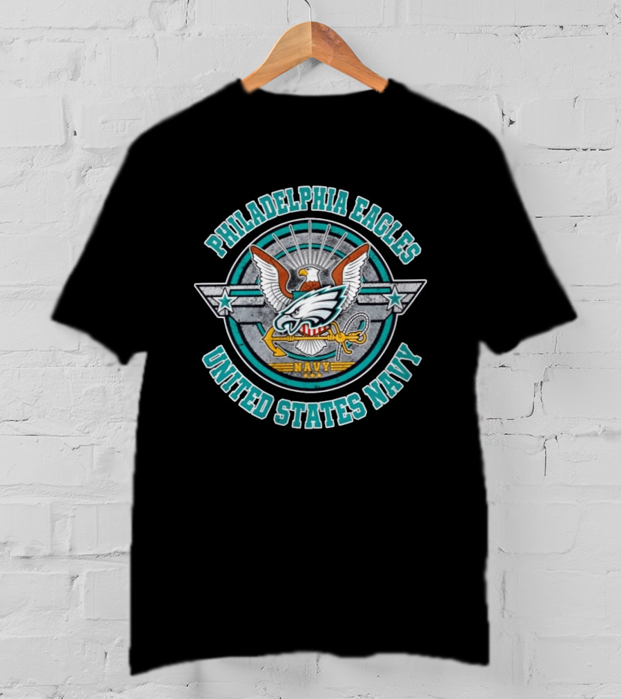 Philadelphia Eagles United States Navy Emblem With Eagle And Anchor T-Shirt