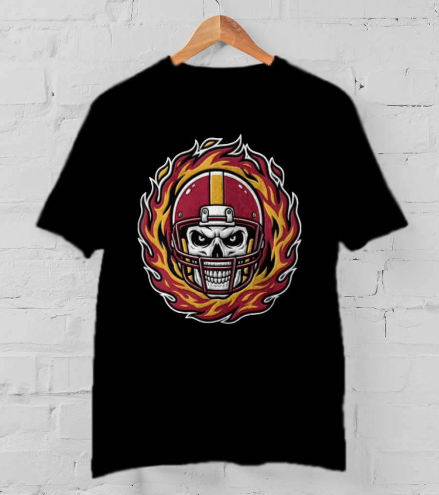 San Francisco 49ers Skull Flaming Football Helmet Stadium T-Shirt