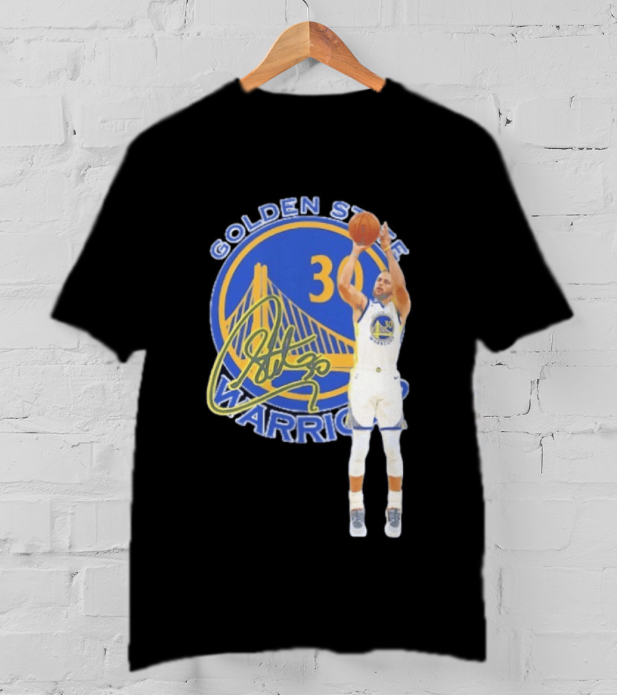 Golden State Warriors Steph Curry 30 Basketball Signature T-Shirt