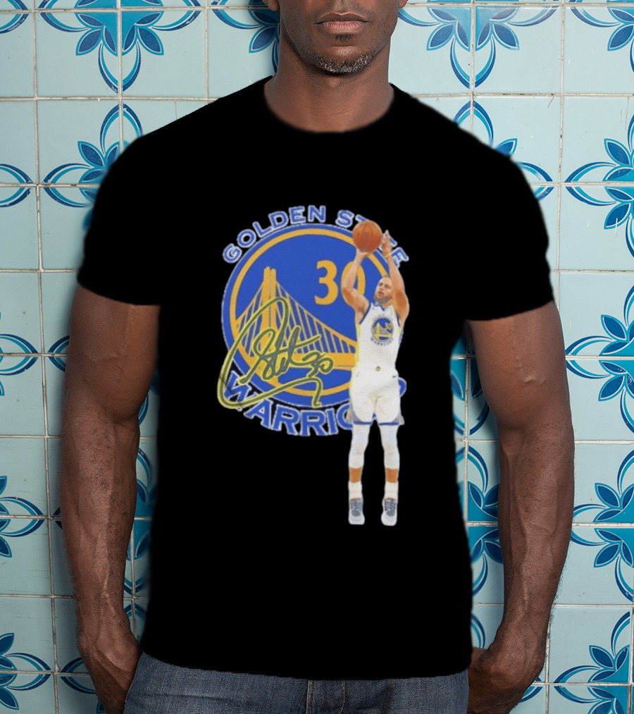 Golden State Warriors Steph Curry 30 Basketball Signature T-Shirt