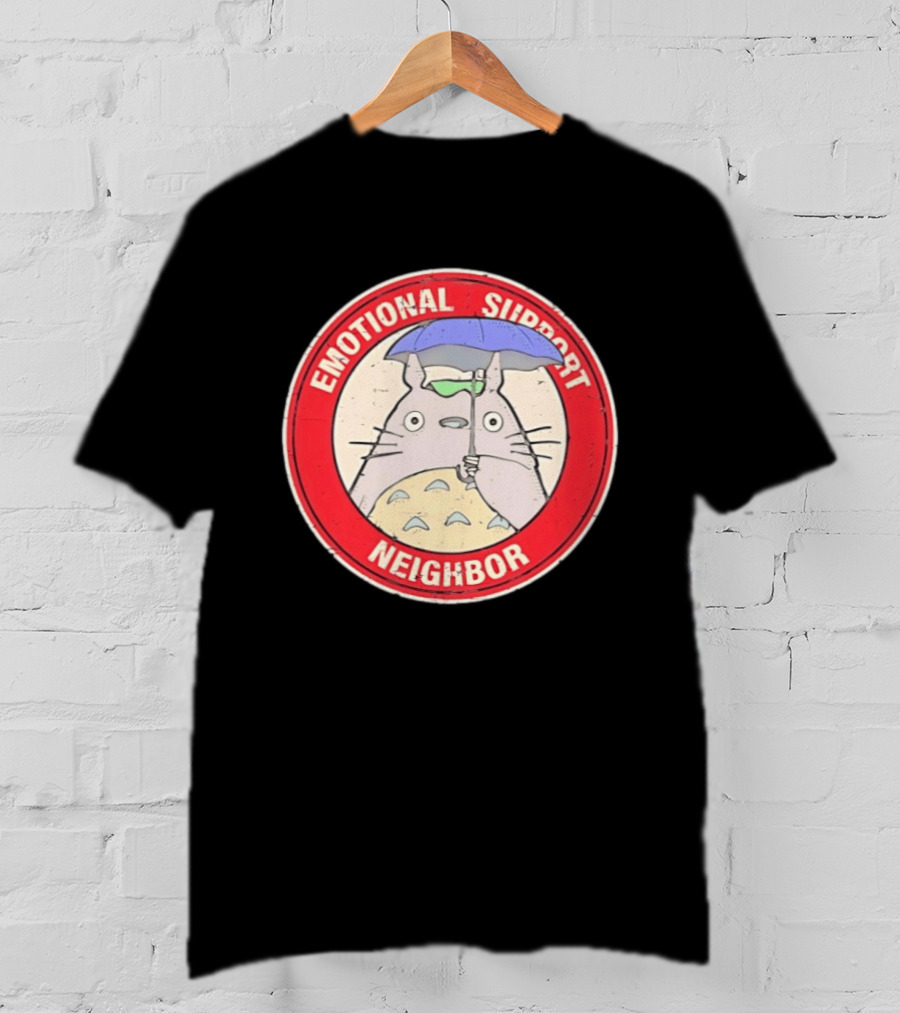 Emotional Support Neighbor Totoro Umbrella Circle T-Shirt