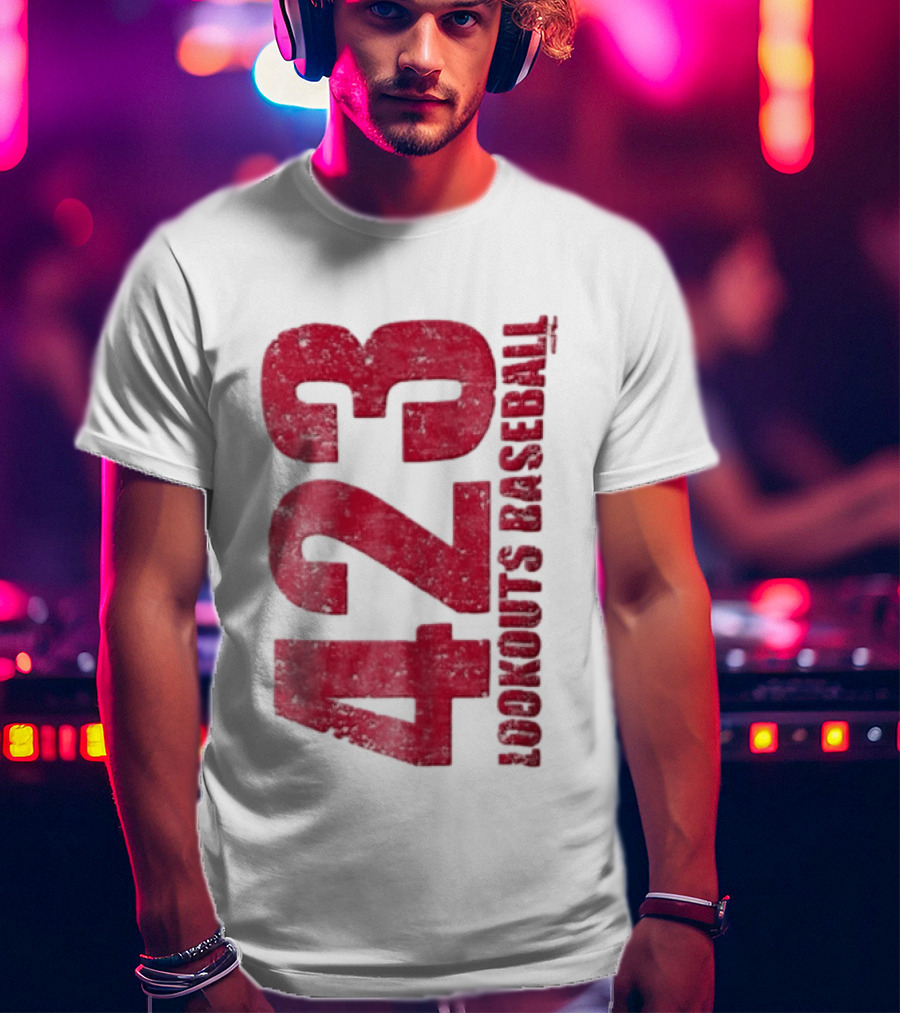 423 Lookouts Baseball Distressed Numbers Tennessee T-Shirt