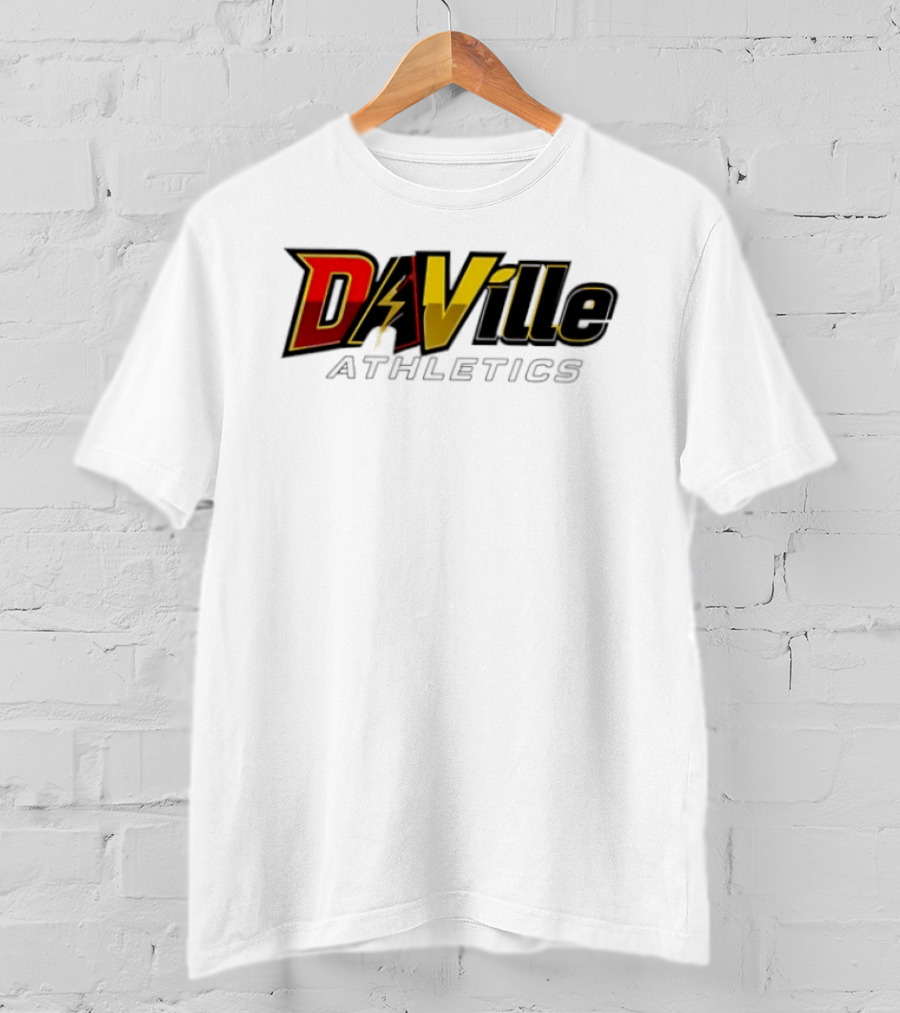 Da Ville Athletics Red And Gold Lightning Bolt T-Shirt