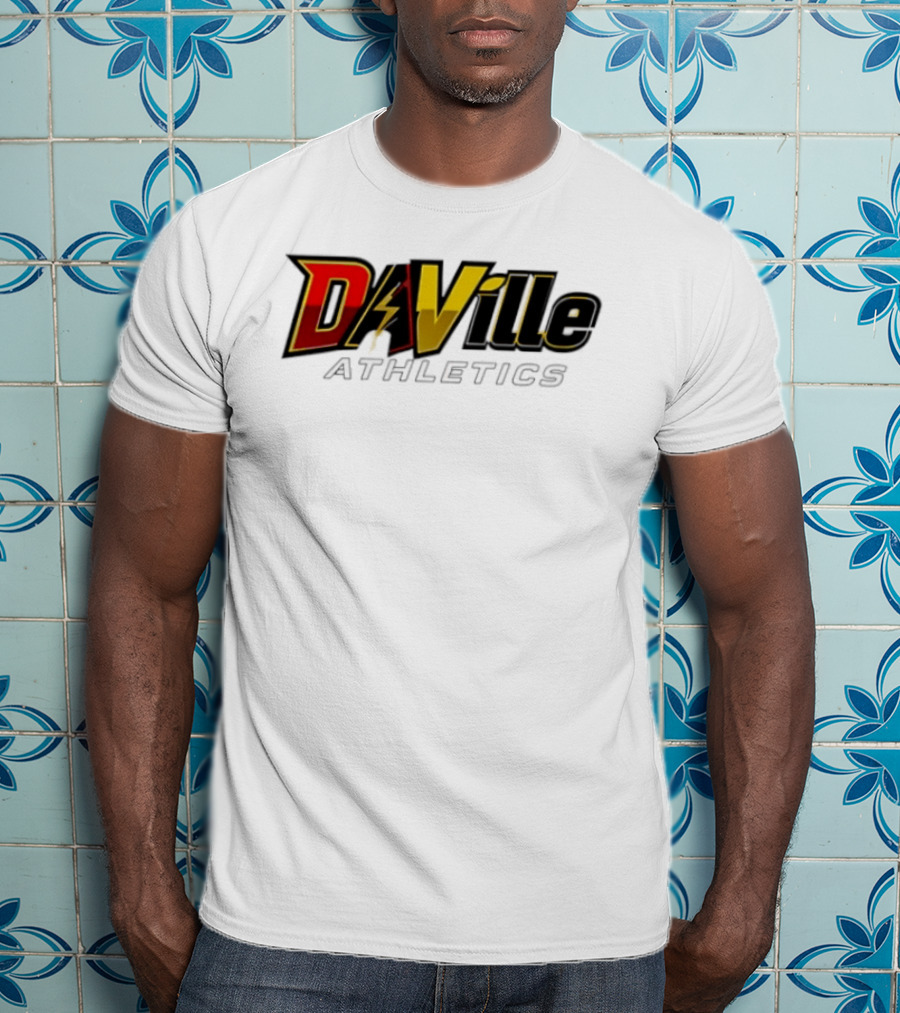 Da Ville Athletics Red And Gold Lightning Bolt T-Shirt