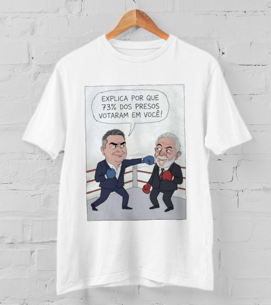 Jair Bolsonaro Lula Boxing Cartoon Explica Por Que 73% Dos Presos Votaram Em Você T-Shirt
