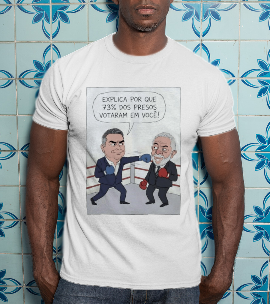 Jair Bolsonaro Lula Boxing Cartoon Explica Por Que 73% Dos Presos Votaram Em Você T-Shirt