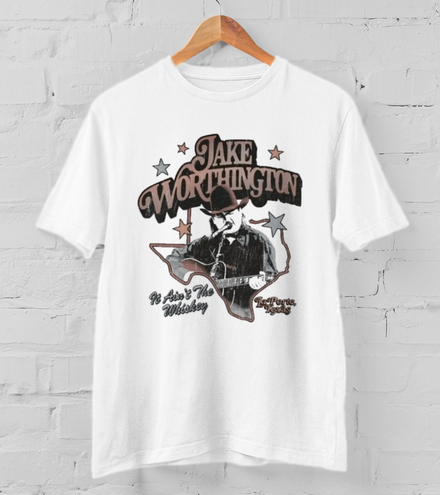 Jake Worthington Texas Cowboy With Stars And Map T-Shirt