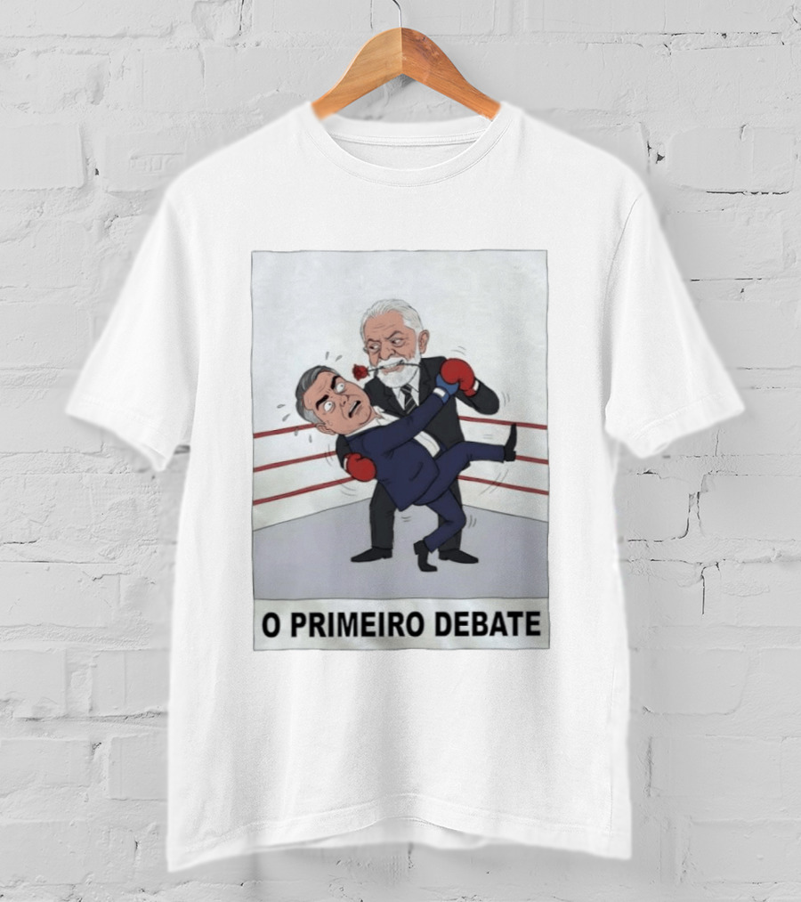 Lula E Bolsonaro O Primeiro Debate Charge Política Boxe No Ringue T-Shirt