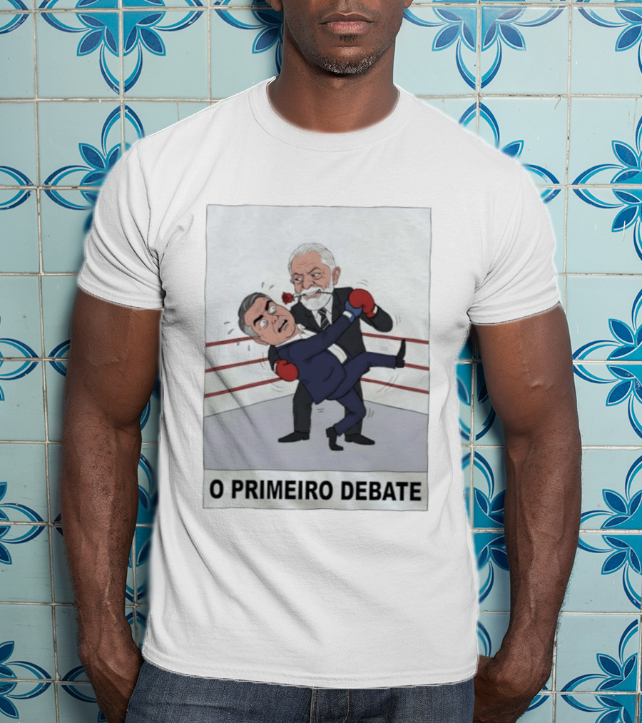 Lula E Bolsonaro O Primeiro Debate Charge Política Boxe No Ringue T-Shirt