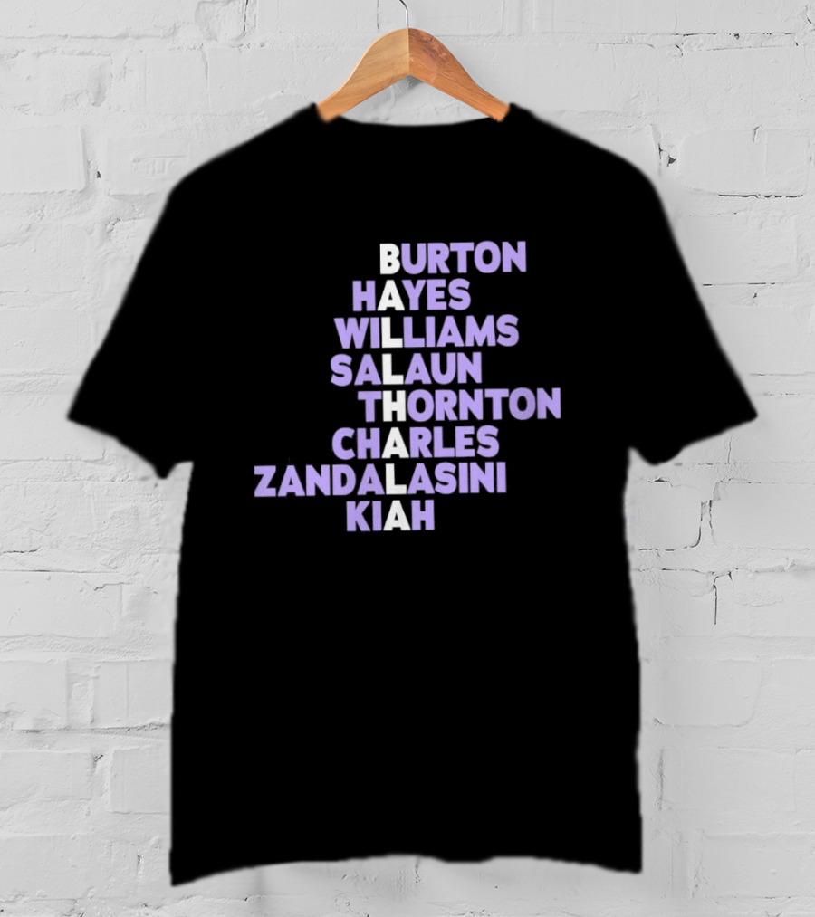 Golden State Valkyries Ballhala Names 2026 Burton Hayes Williams Salaun Thornton Charles Zandalasini Kiah T-Shirt