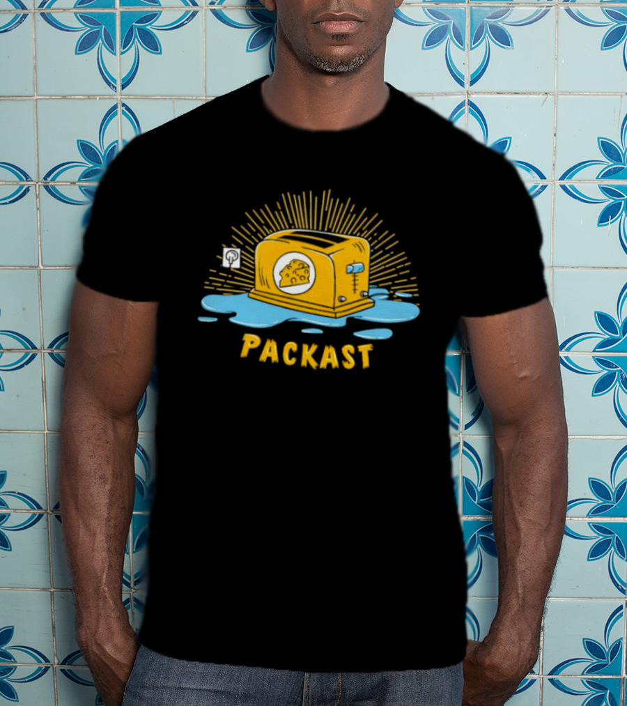 Green Bay Packers Packast Toaster Yellow Icon With Cheesehead T-Shirt