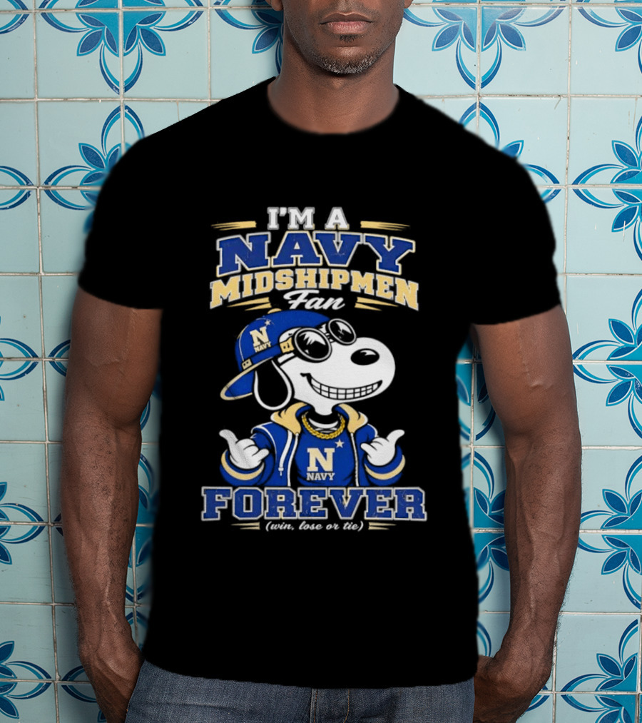 Navy Midshipmen Forever Win Lose Or Tie Snoopy Fans T-Shirt