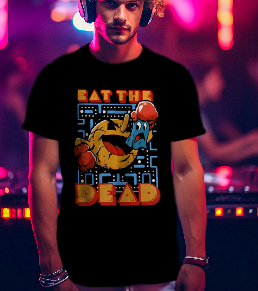 Eat The Dead Pac Man Ghost Maze Retro Gaming T-Shirt