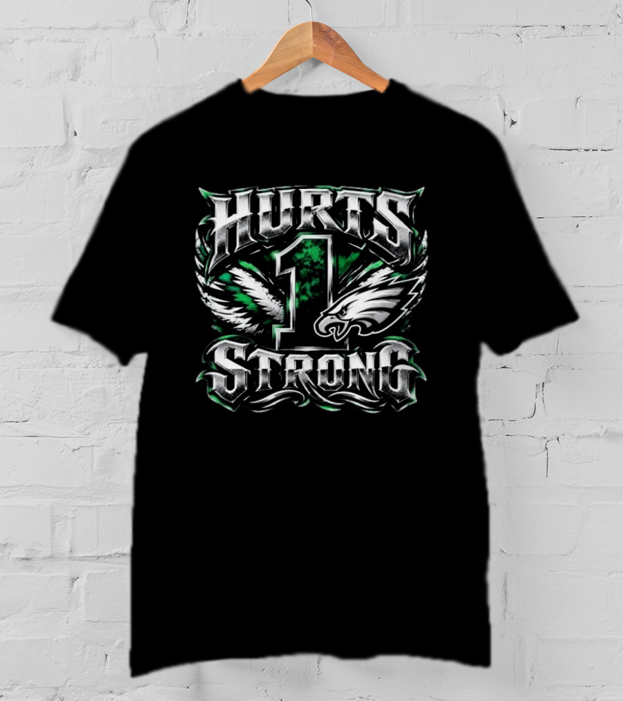 Jalen Hurts Number 1 Eagle Emblem Motivational Support T-Shirt