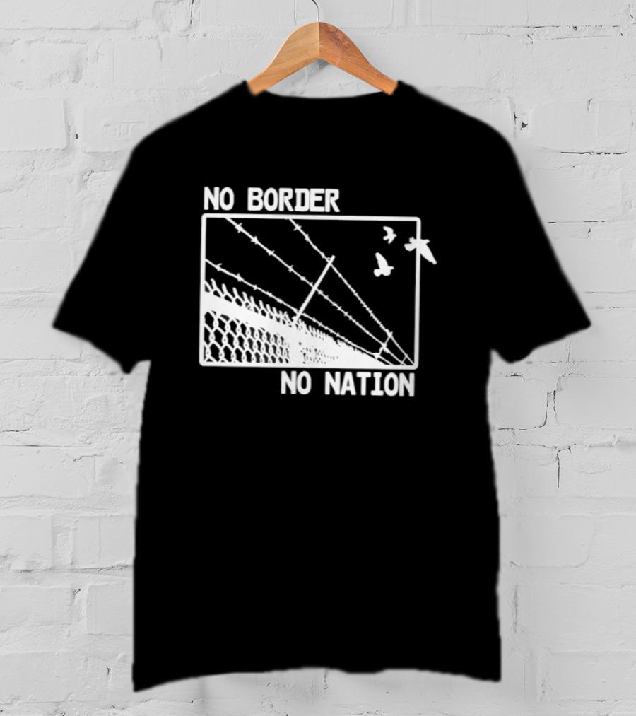 No Border No Nation Barbed Wire Birds Freedom T-Shirt