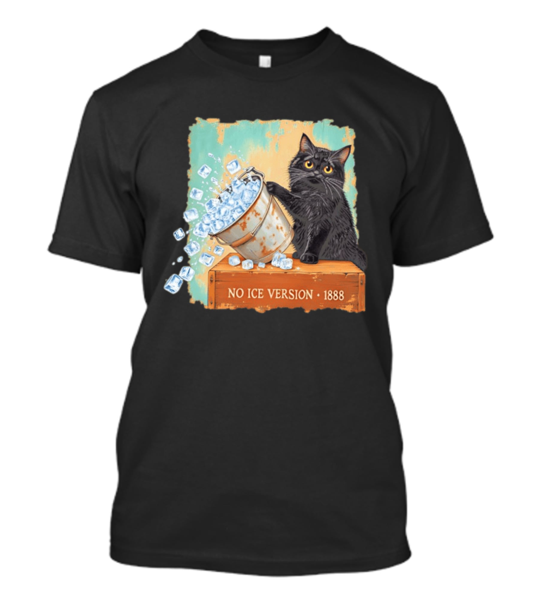 No Ice Version 1888 Van Gogh Cat With Ice Bucket T-Shirt