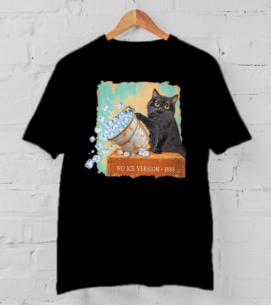 No Ice Version 1888 Van Gogh Cat With Ice Bucket T-Shirt