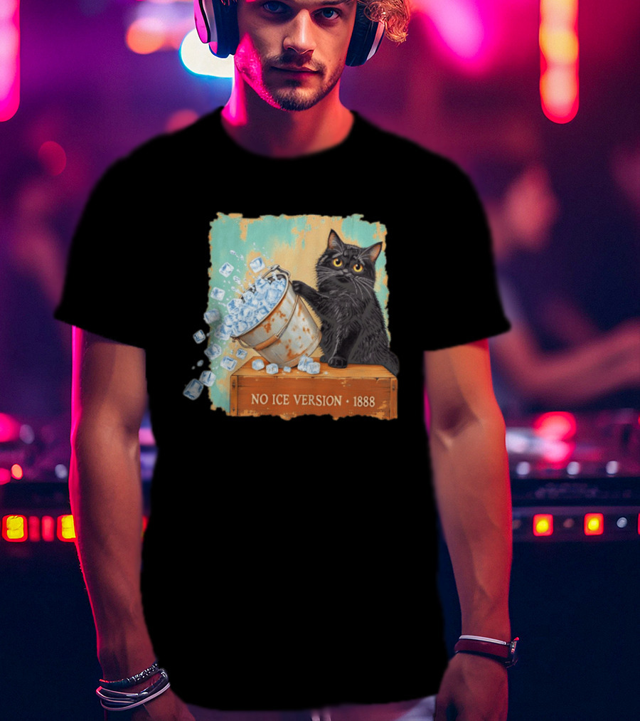 No Ice Version 1888 Van Gogh Cat With Ice Bucket T-Shirt