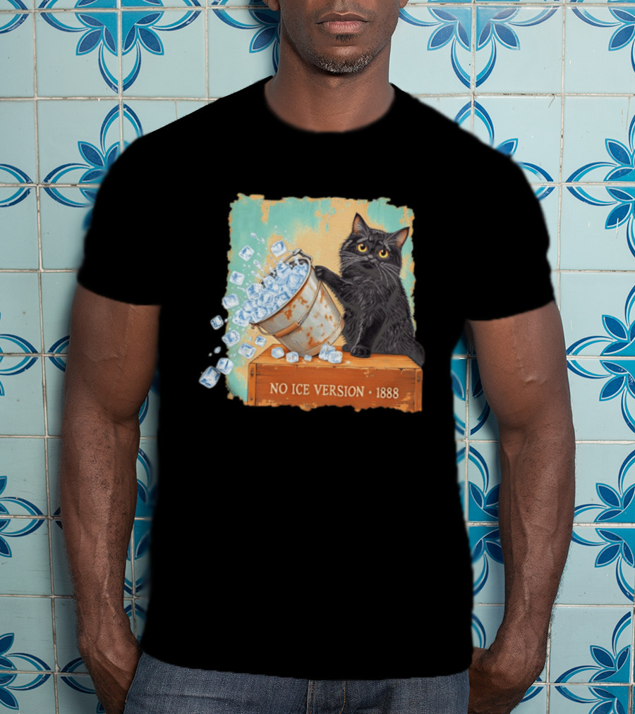 No Ice Version 1888 Van Gogh Cat With Ice Bucket T-Shirt