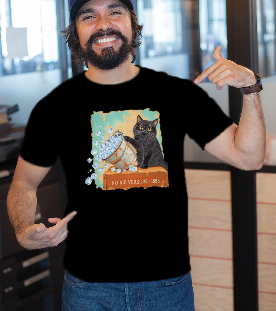 No Ice Version 1888 Van Gogh Cat With Ice Bucket T-Shirt