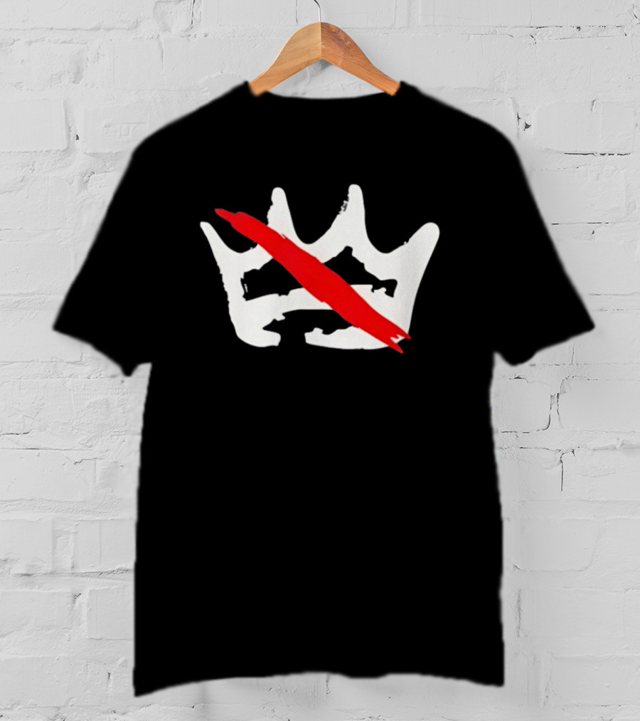 No Kings Day Crown With Red Strike Patriotic T-Shirt