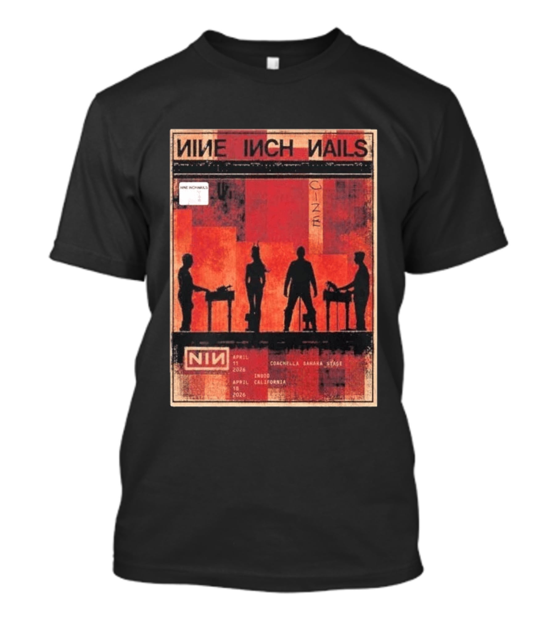 Nine Inch Nails Coachella Indio California April 11th 18th 2026 Sahara Stage T-Shirt
