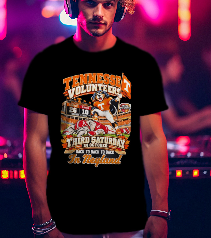 Tennessee Volunteers Vs Alabama Crimson Tide Neyland Stadium Third Saturday In October Back To Back To Back T-Shirt