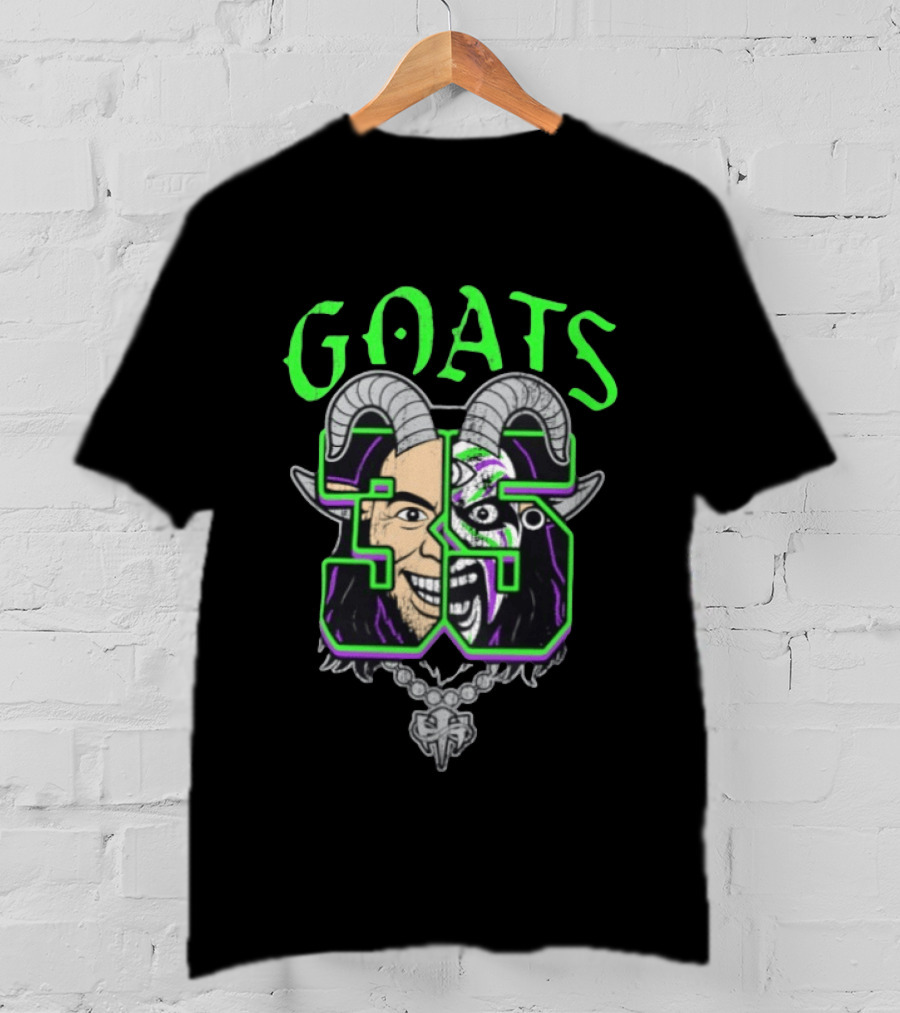 The Hardys Goats 35th Anniversary Dual Faces Horns Neon Green T-Shirt