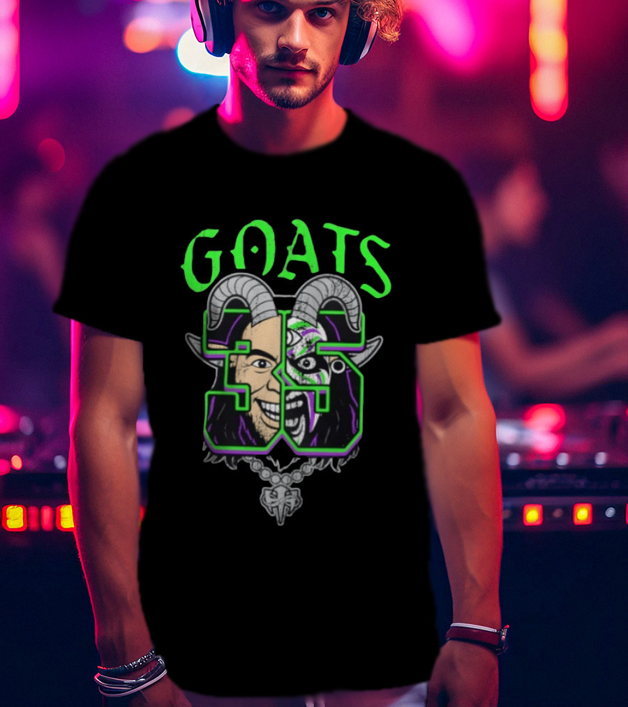 The Hardys Goats 35th Anniversary Dual Faces Horns Neon Green T-Shirt