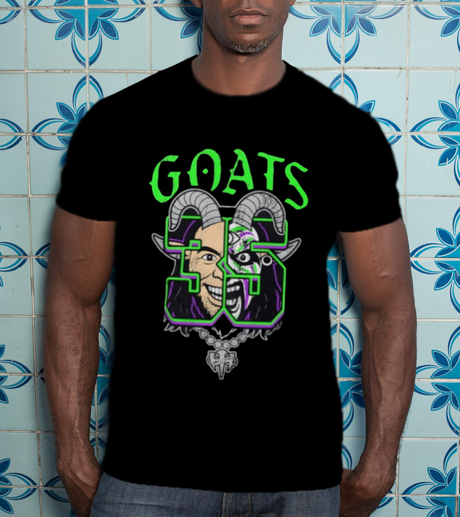 The Hardys Goats 35th Anniversary Dual Faces Horns Neon Green T-Shirt