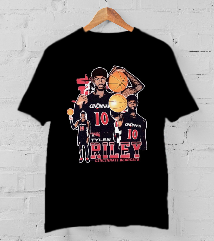 Tylen Riley No 10 Cincinnati Bearcats Basketball T-Shirt