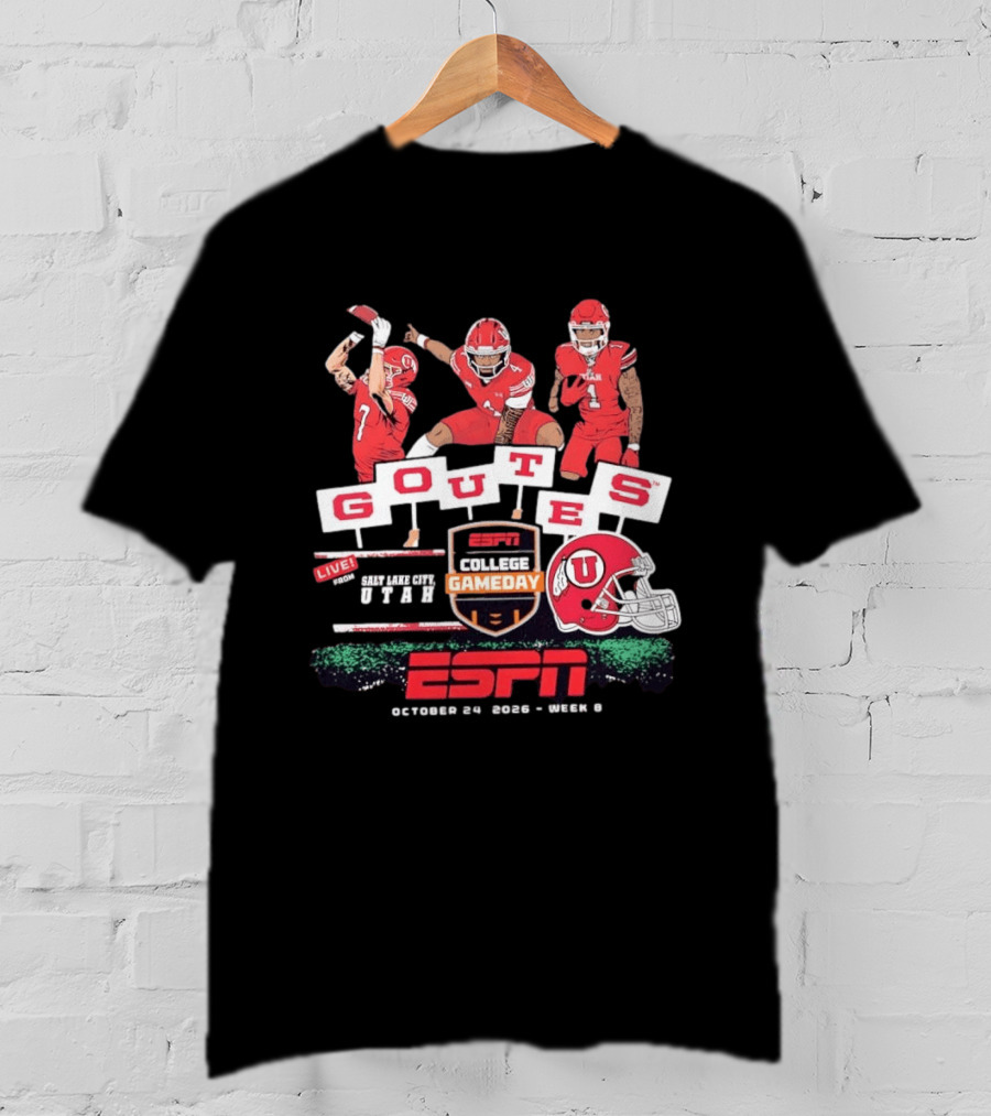 Utah Utes ESPN College Gameday October 24 2026 Week 8 Signs T-Shirt