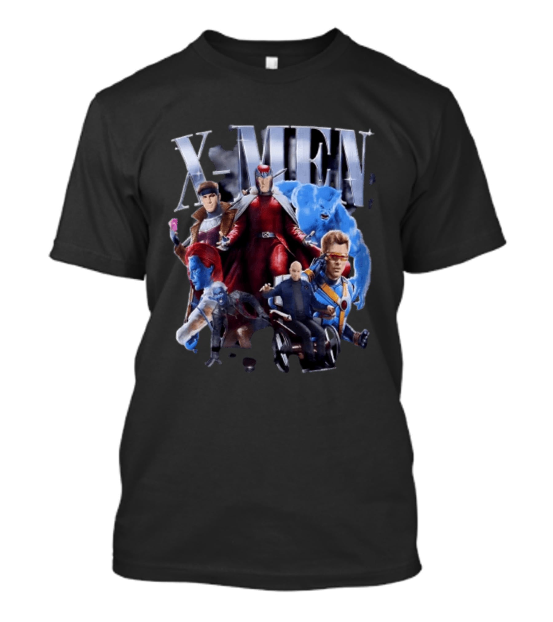 X Men Superheroes Group In Action Poses Magneto Professor X Cyclops Beast Mystique T-Shirt