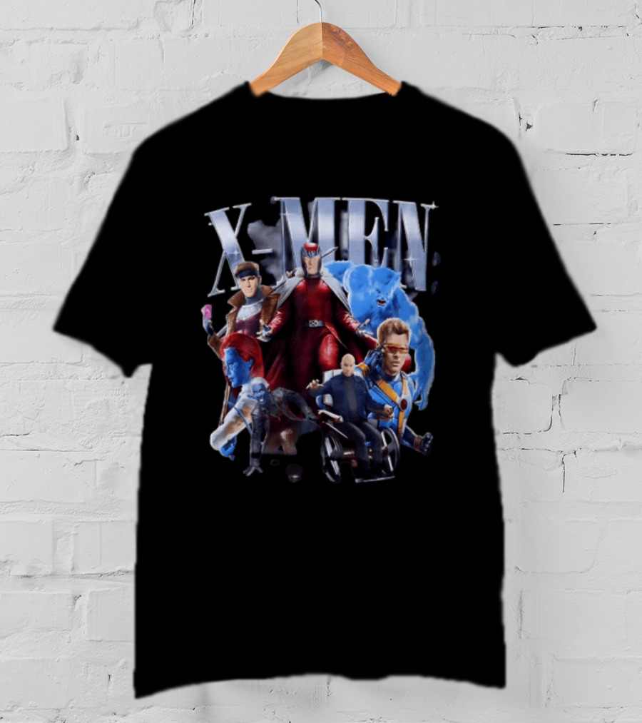 X Men Superheroes Group In Action Poses Magneto Professor X Cyclops Beast Mystique T-Shirt